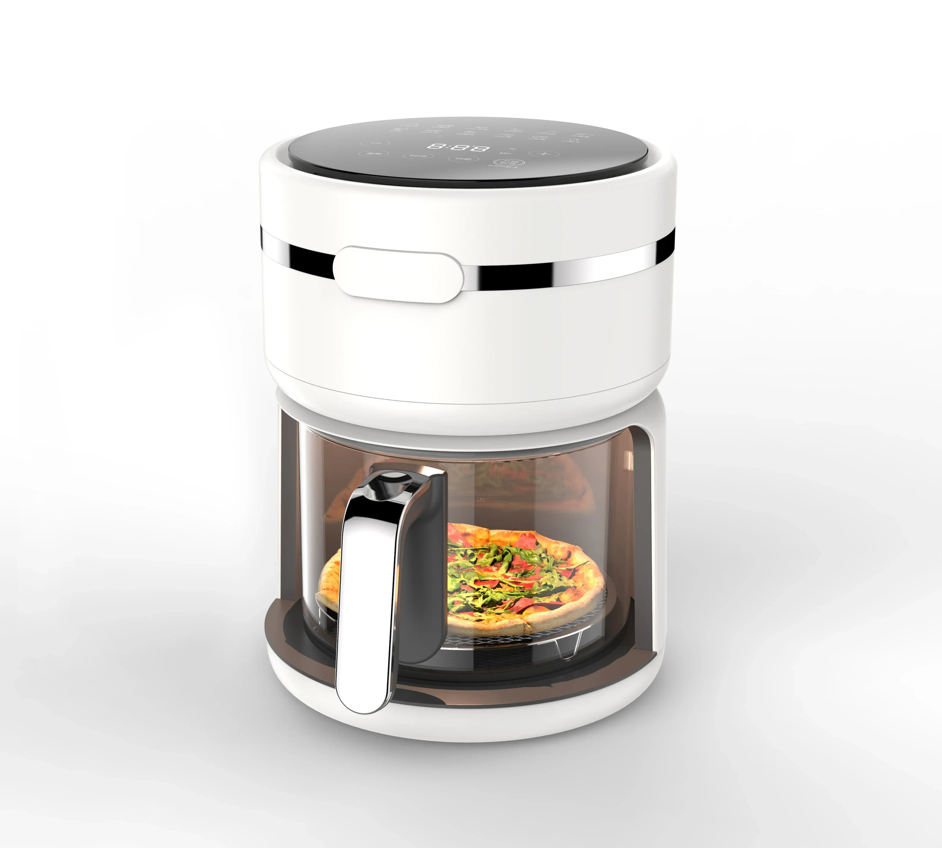 Electric Hot Air Fryer Oven Oil Free Cooker 1225W 3 Liters Smart Cooking Programs Compact Oilless Small Oven Fit for 2-3 People