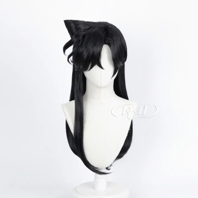ND Ran Mouri 코스프레 가발 애니메이션 코스프레 블랙 긴 머리 가발 코믹 콘 Coser 의상 테마 파티 내열성 합성