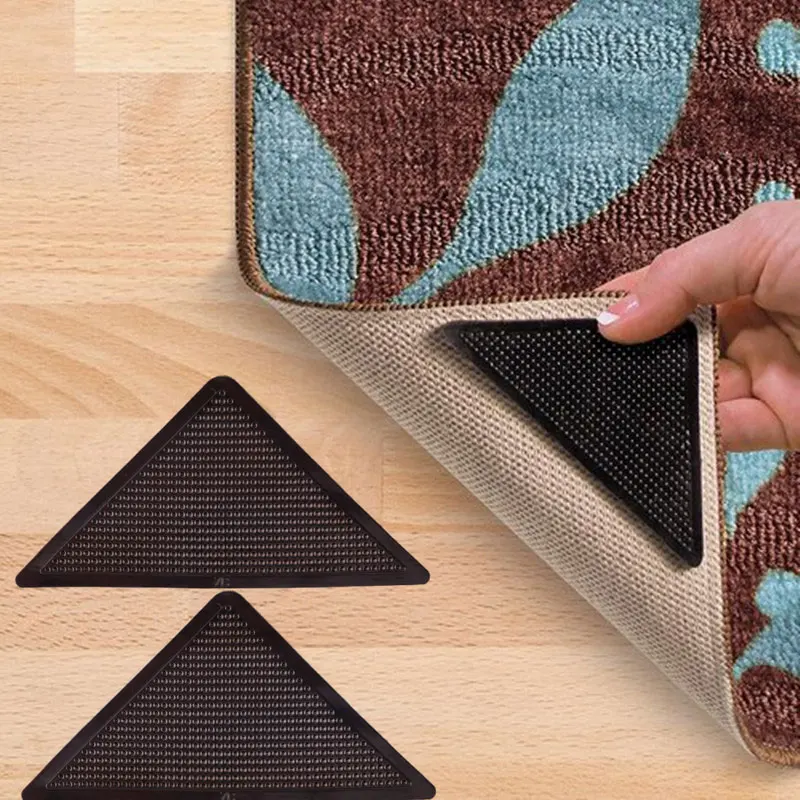 Anti Skid Rug Carpet Self-adhesive Mat Home Grip Floor Small Triangular Corner Sticker Pad Reusable Washable Car Perfume Pad