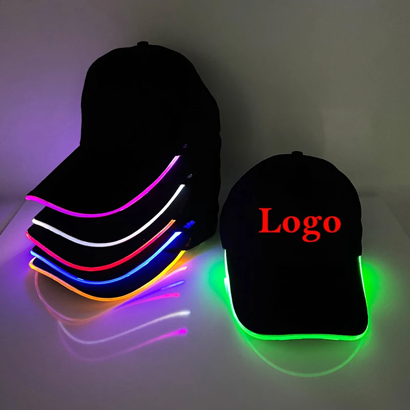 Luminous LED Baseball Cap Customized Logo Light up Baseball Hat Accessories