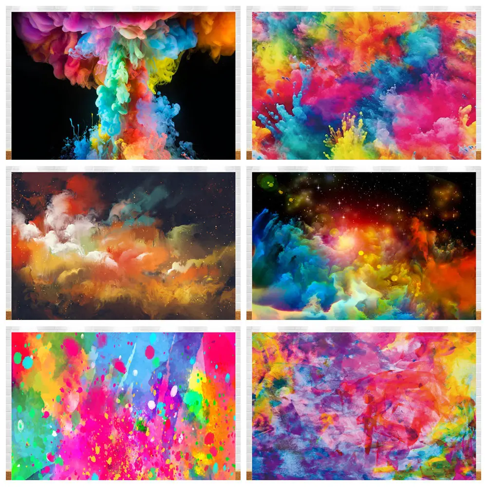 

Color spray painting background graffiti abstract art painting powder spray painting birthday portrait photography background