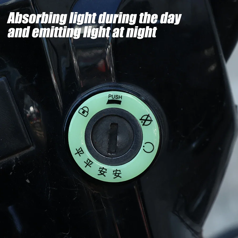 Motorfiets Elektrische Auto Lichtgevende Ontsteking Sleutelhanger Cover Stickers Decoratieve Lichtgevende Lichtschakelaar Ring Fluorescerende Sticker