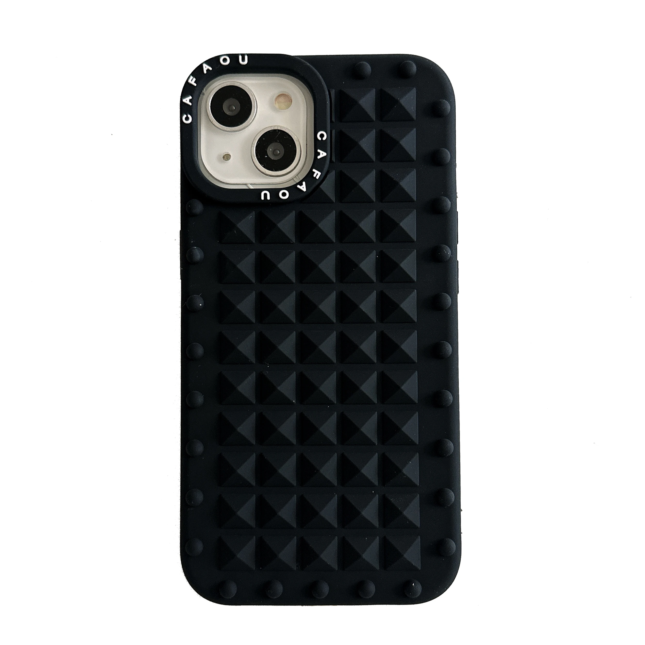 

Tough Looks Soft Touch, 3D Studded Armor Soft Silicone Phone Case Protective Back Cover For iPhone 16 Pro Max 15 15Pro 14 13 12