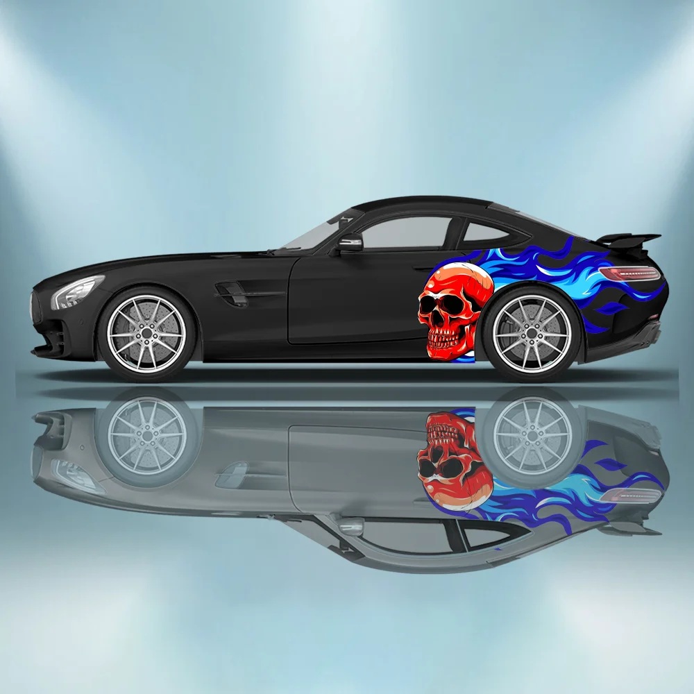 

Ghost Fire Skull Billiard Car Vinyl Wraps Decal Selfadhesive Anti Scratch Sticker Suitable for Trucks SUV Decor Auto Accessories