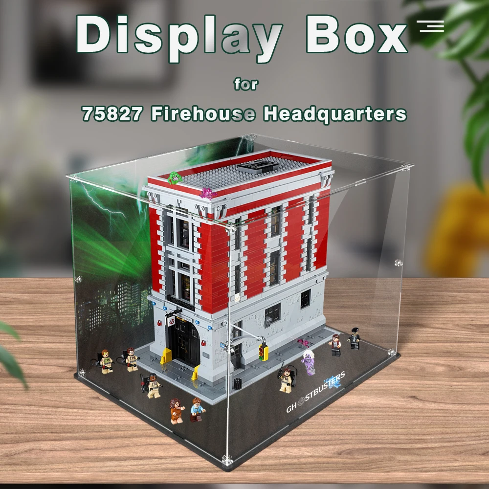 

Acrylic Display Box for Lego Brick 75827 Firehouse Headquarters Dustproof Clear Display Case (Lego Set not Included）