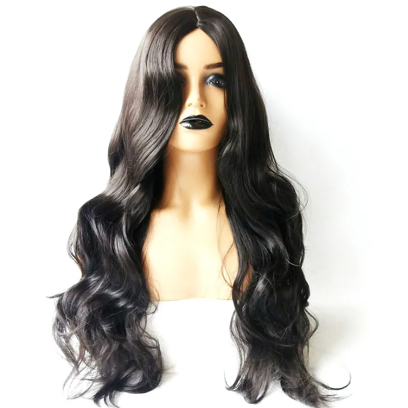 Pure Black Ultra Long Curly Hair Design, Holiday Hot Selling Women's Big Wave, Mature Style Wig