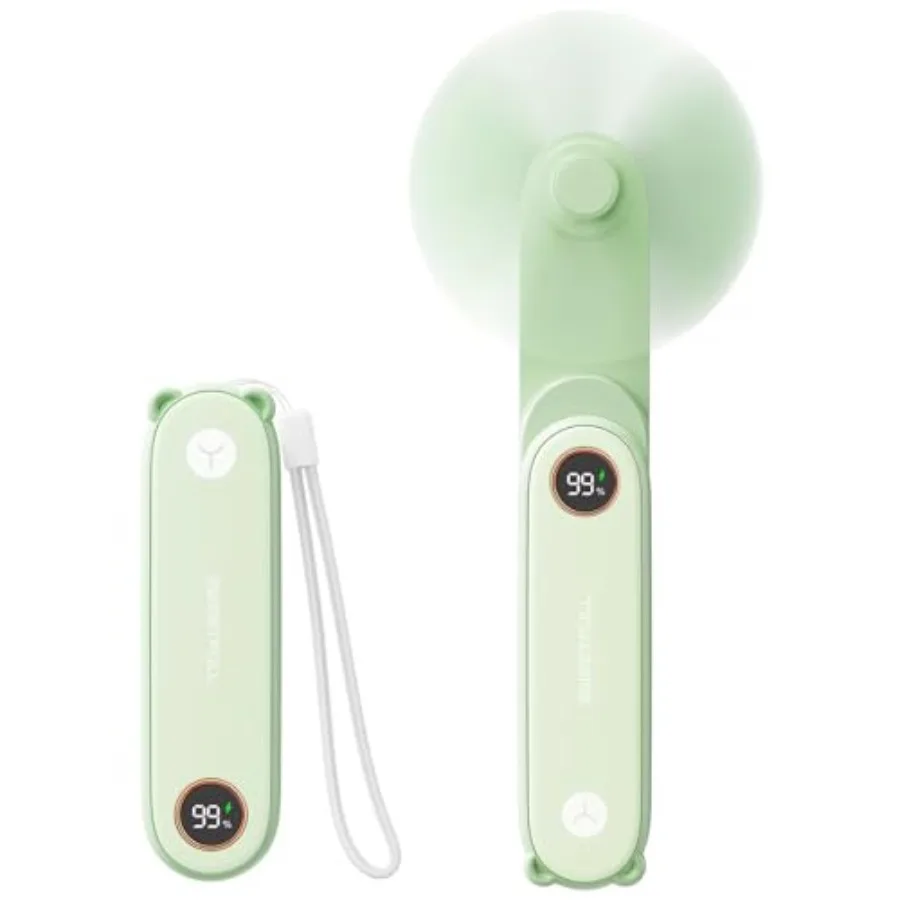 

Portable Handheld Mini Fan with LED Display, 3-in-1 Personal Foldable USB Rechargeable Hand Held Fan and Flashlight for Travel,