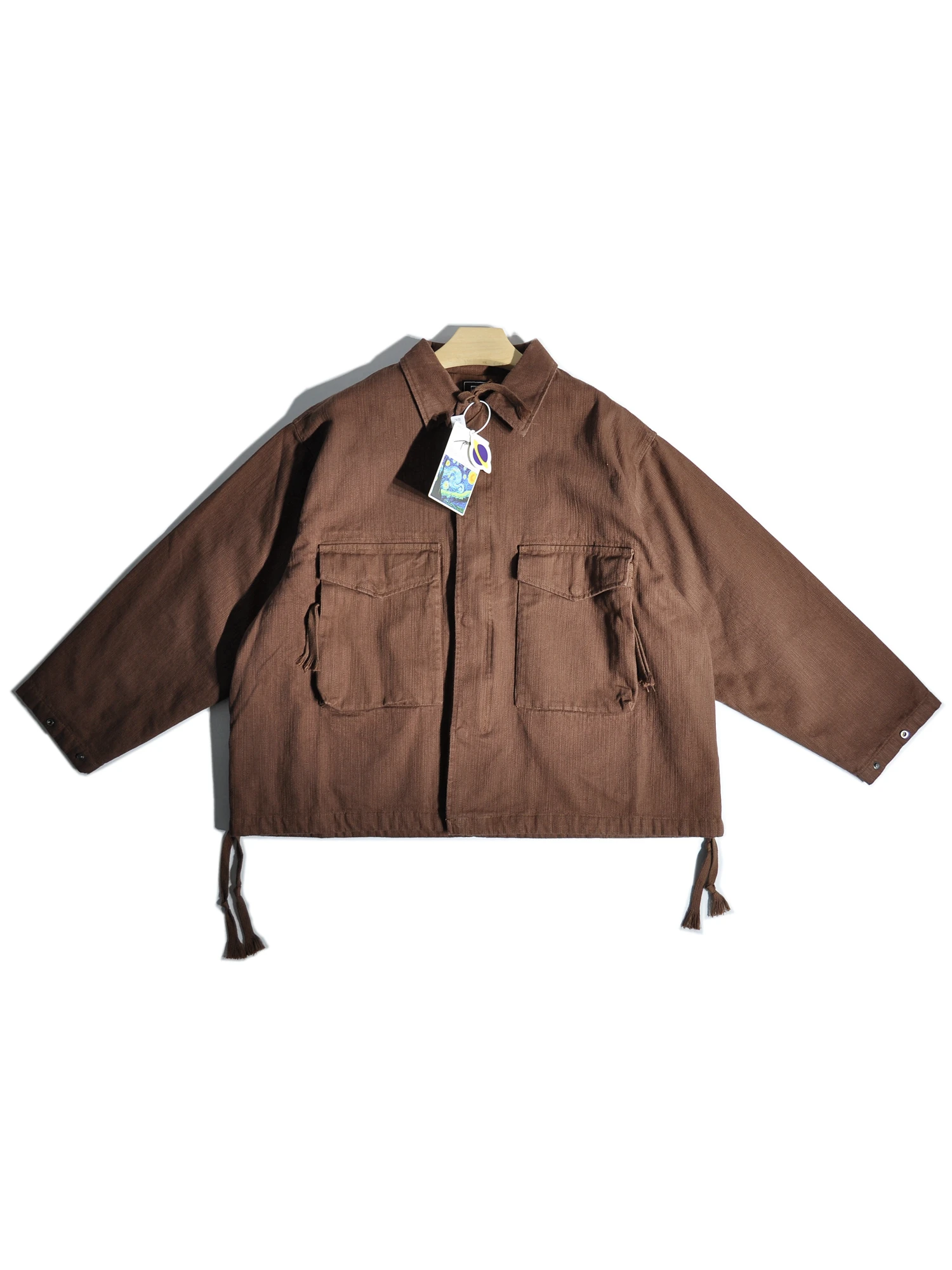 

American Retro Hunting Barn Sle Jaet Men's Lapel Coat Large ket Mountain System Workwear Detroit Coat Youth Trend