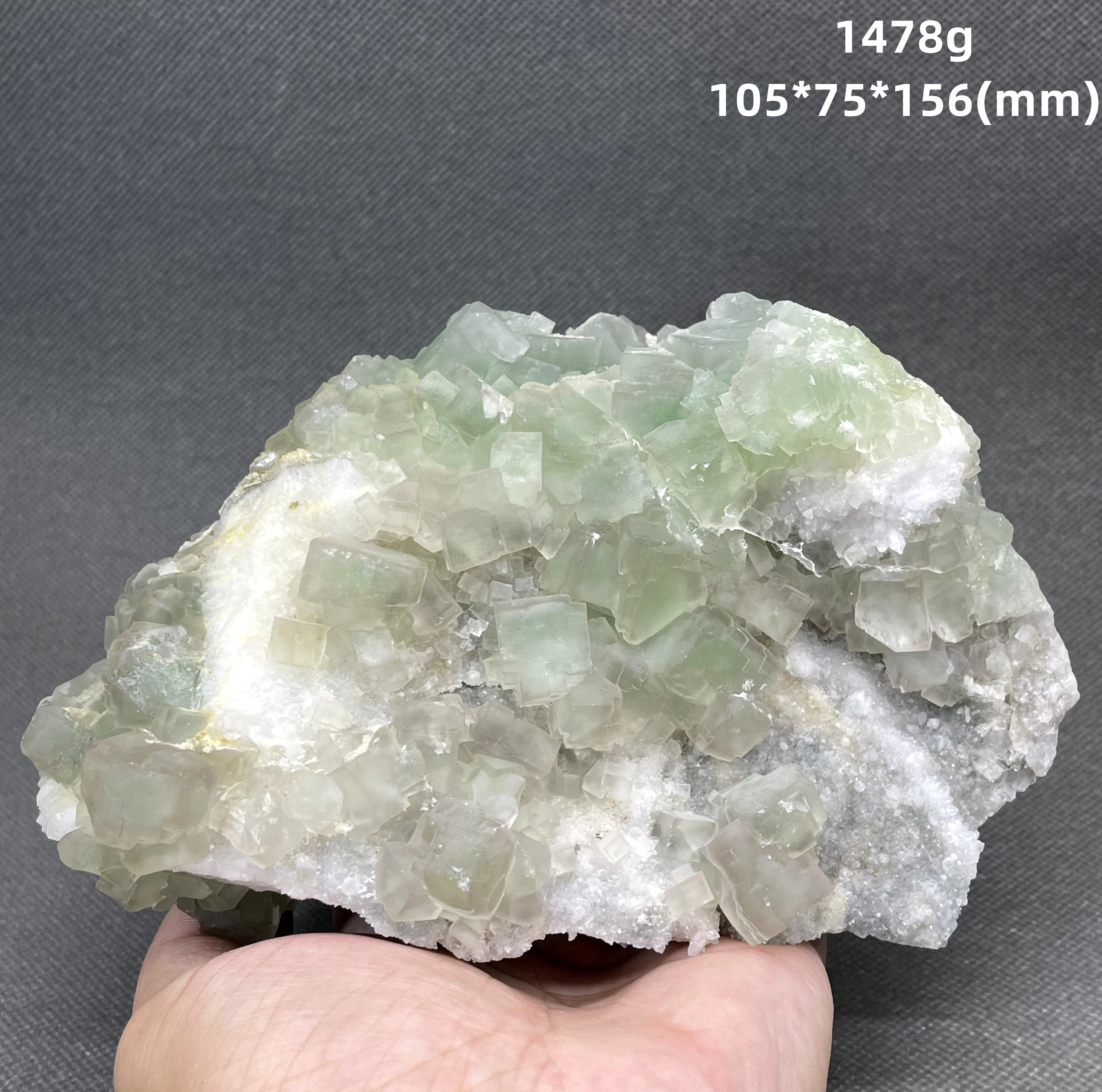 BIG! 1478G Natural ZHEJIANG Cube green fluorite mineral specimen Stones and crystals Healing crystal