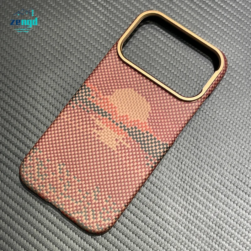 

Premium Aramid Fiber Case For iPhone 17 Pro/Pro Max Built-in Lens Holder Stand Ultra Slim Lightweight Shockproof Protective Cove