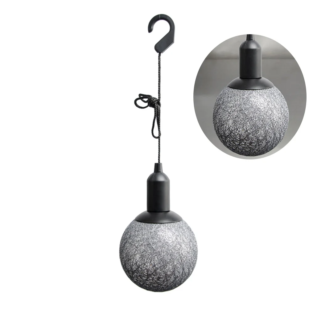 Led سلسلة الثريا رمادي القطن الكرة سحب الحبل ضوء لغرفة المعيشة غرفة نوم زينة عيد الميلاد ليلة مصباح إضاءة داخلية #5