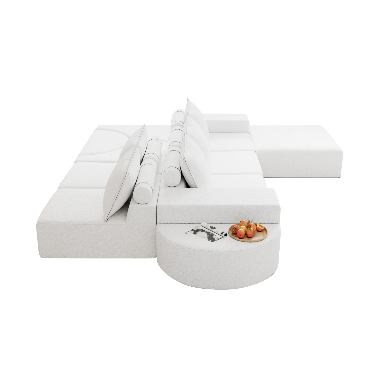 Top Tier Luxury Compressed Movable U-Shaped Sofa Bed Portable Packaging Volume Small Fluffy Sofa Combination for Waiting Area