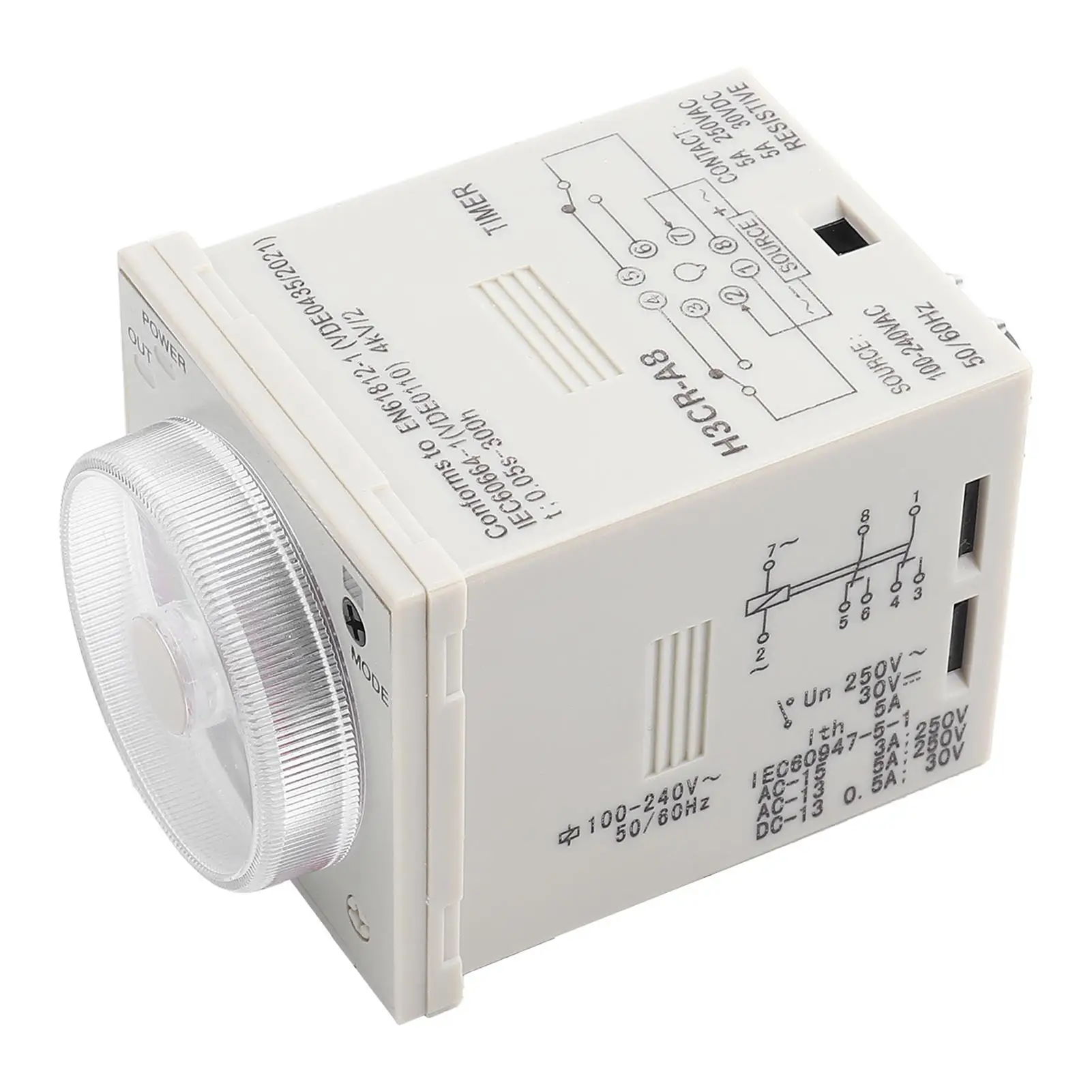 H3CRA8 Delay Timer Relay 1.2S300H 8 Pins AC220V Knob Control Time Relay