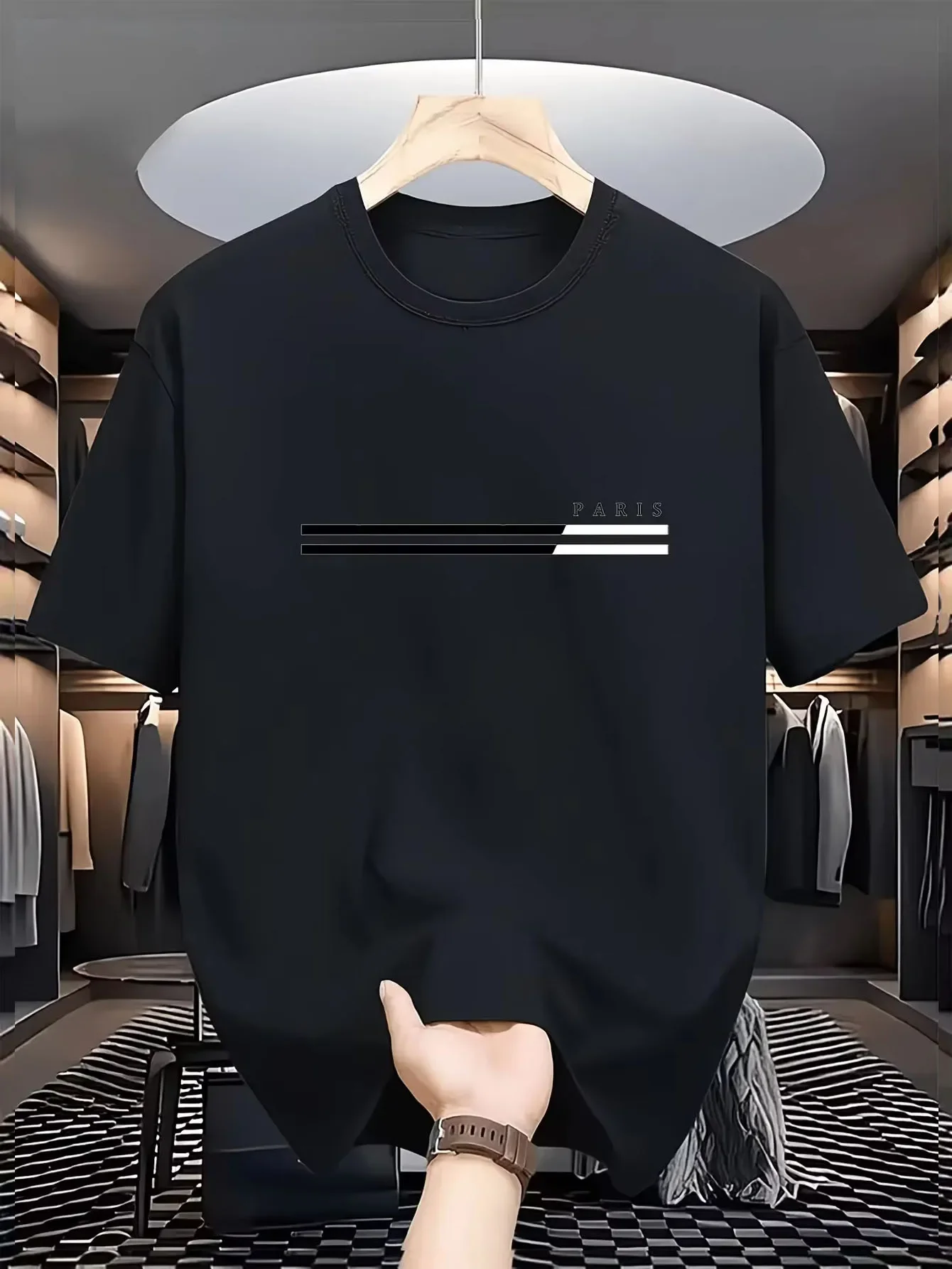 2026 Men's Short Sleeve Hardcore | Men's Round Neck T-Shirt | Multi-color Options with Trendy Designs, featuring a modern Paris