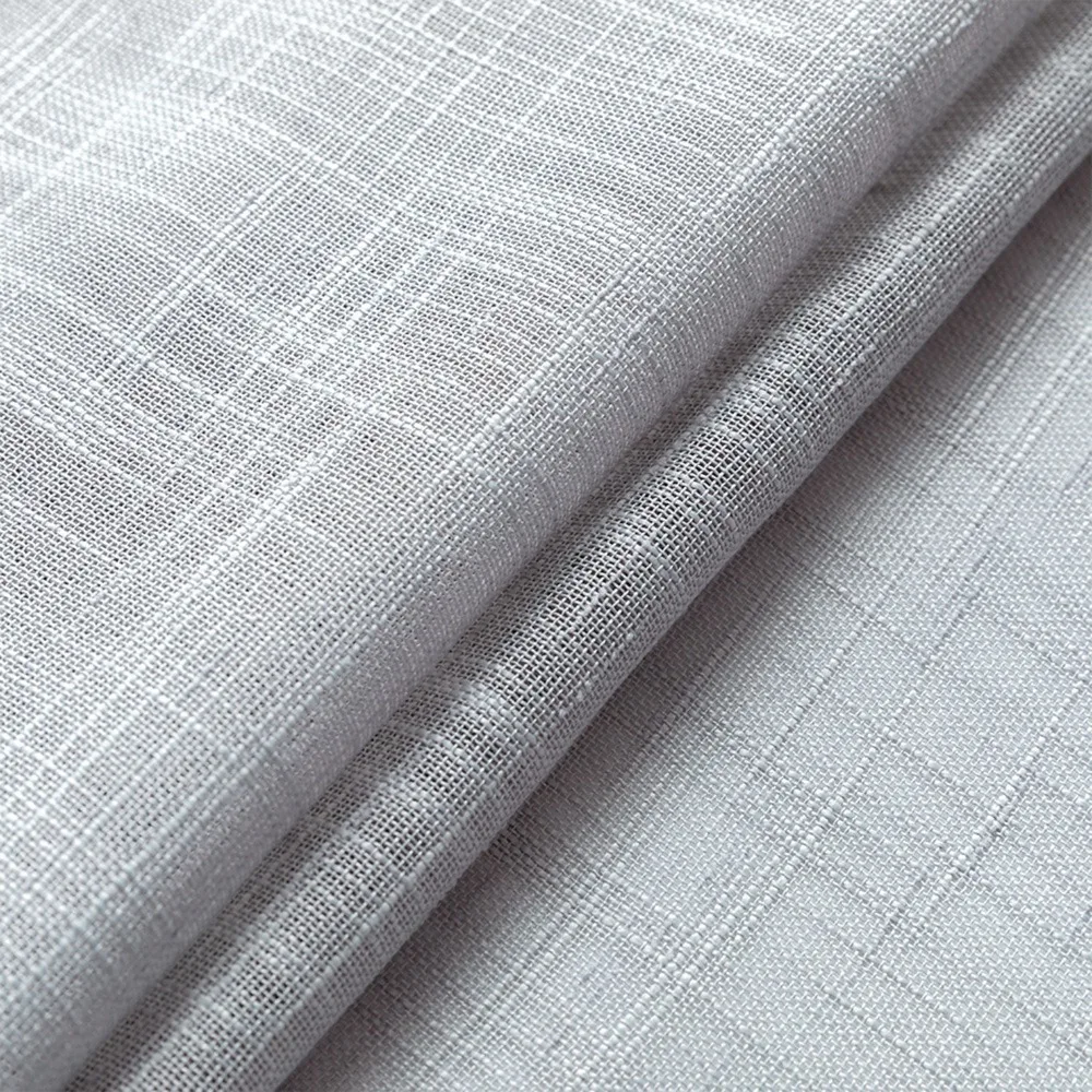 2PCS Through-shaft Type Linen Textured Kitchen Short Curtain Semi Transparent Light Filtering Gauze Tulle Kitchen Curtain
