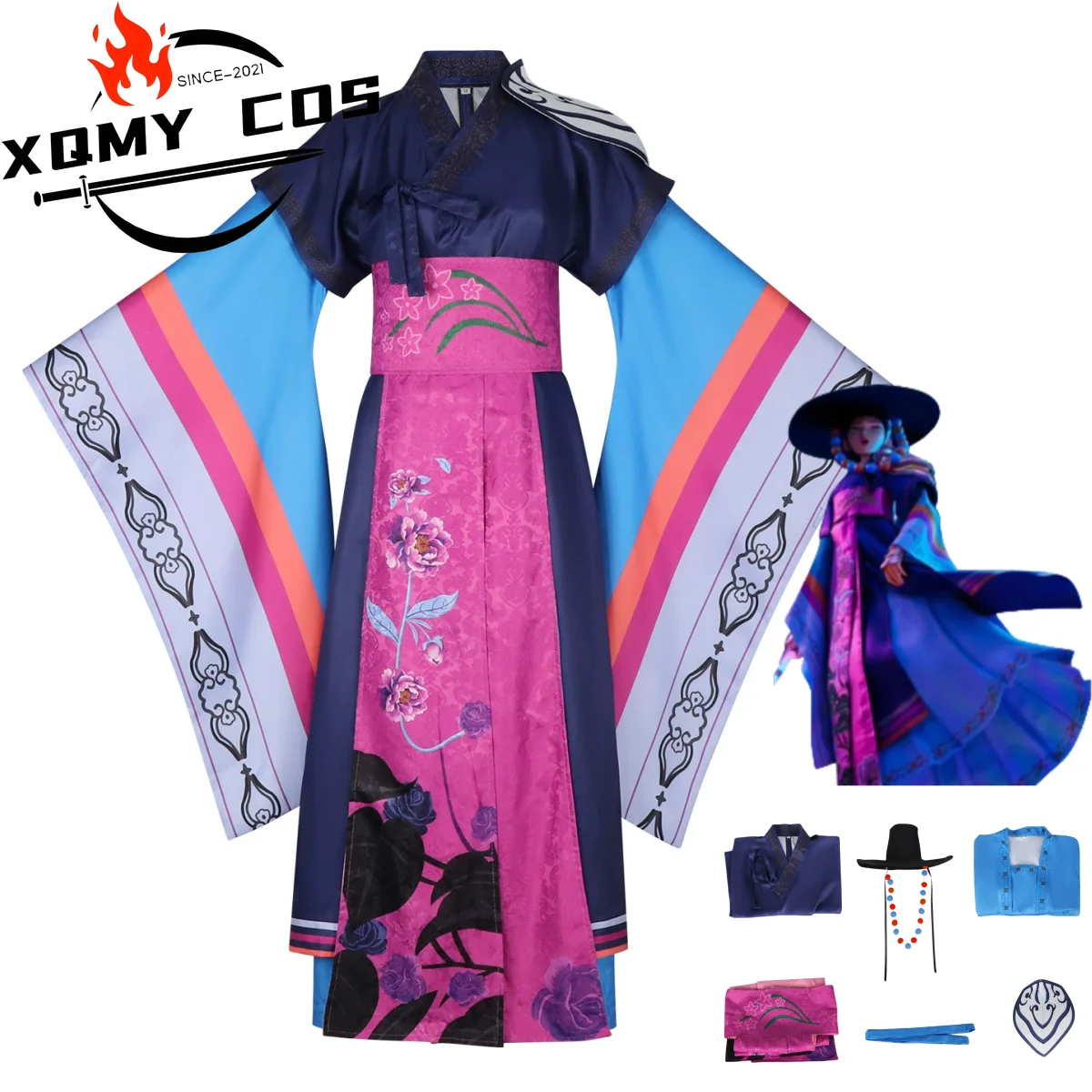

XQAnime Movies KPop Demon Hunters Rumi Mentor Celine Clothe Cosplay Costume Ancestor Big Hat Robe Uniform Man Woman Halloween Su
