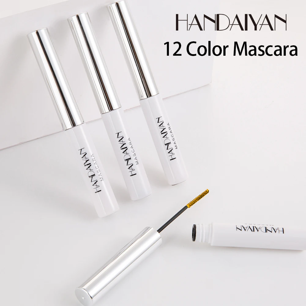 Colorful Eyelashes Mascara Long Lasing Waterproof Eyelashes Thick Long Curled Red Blue White Party Stage Curling Eye Lashes