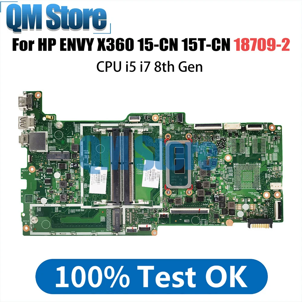 

Notebook Motherboard For HP ENVY X360 15-CN 15T-CN L31509-601 18709-2 Laptop Motherboard with CPU I5-8265U I7-8565U Gen DDR4