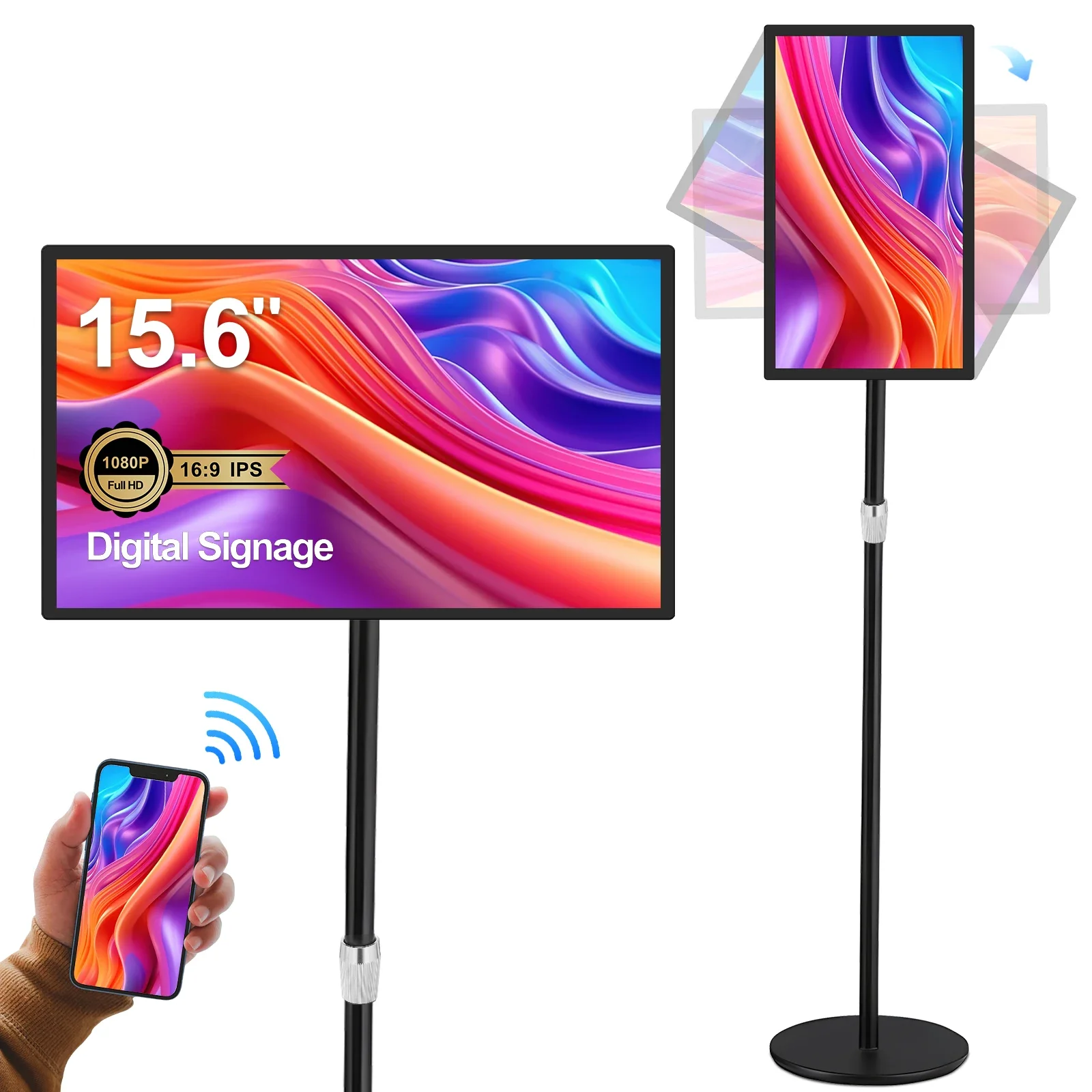 

Настольный рекламный дисплей 2026 года: 15,6-дюймовый, 10,1-дюймовый, 9,7-дюймовый Android-планшет с Wi-Fi и Android-плеером