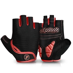 MOREOK Bicycle Gloves Half Finger Sports 5MM Gel Bike Gloves Shock-absorbing Mountain Road Biking Cycling Gloves for Men Women