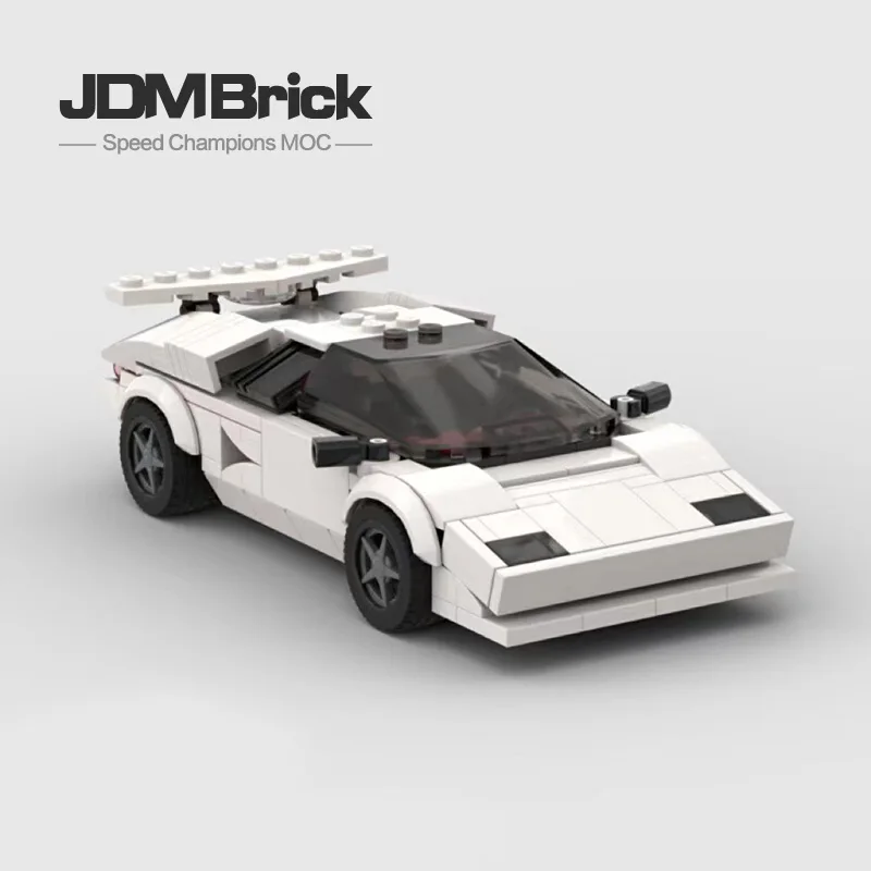 

MOC-103932 Building Block 8 Grid Car White Vintage Super Run Creative Assembly Speed Champion Series Adult Assembly Car Model