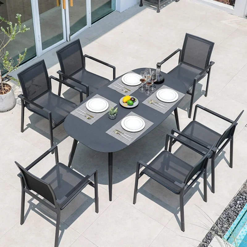 Outdoor leisure tables and chairs courtyard villa garden dining table and chairs outdoor terrace dining table milk tea shop