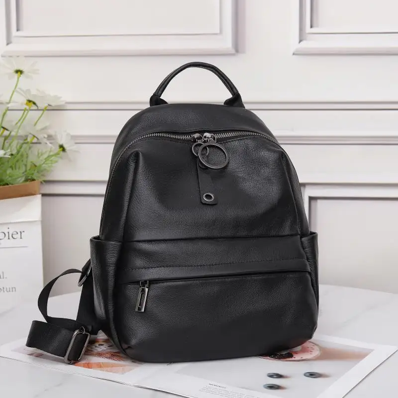カジュアル本革バックパック女性 2025 新しい本物の牛革トートバッグ女性のファッション牛革ショルダーバッグ