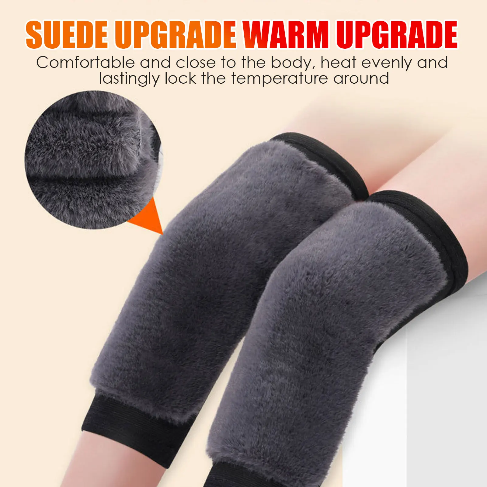 Winter Plush Knee Pad Thermal Knee Braces for Seniors Women Men Elastic Knee Pads Leg Sleeves for Skiing Cycling Camping Running