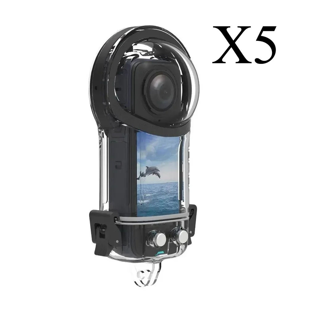 Transparent Dive Case for Insta360 X5 Waterproof Case Underwater Diving Housing Shell Camera Accessories