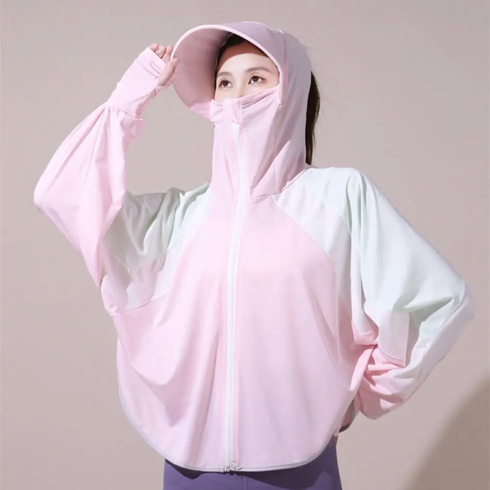 

Sweatshirts Sunscreen Clothing Anti UV Patchwork Sunblock Clothing Long-sleeved Thin Outdoor Sun Protection Coats Summer