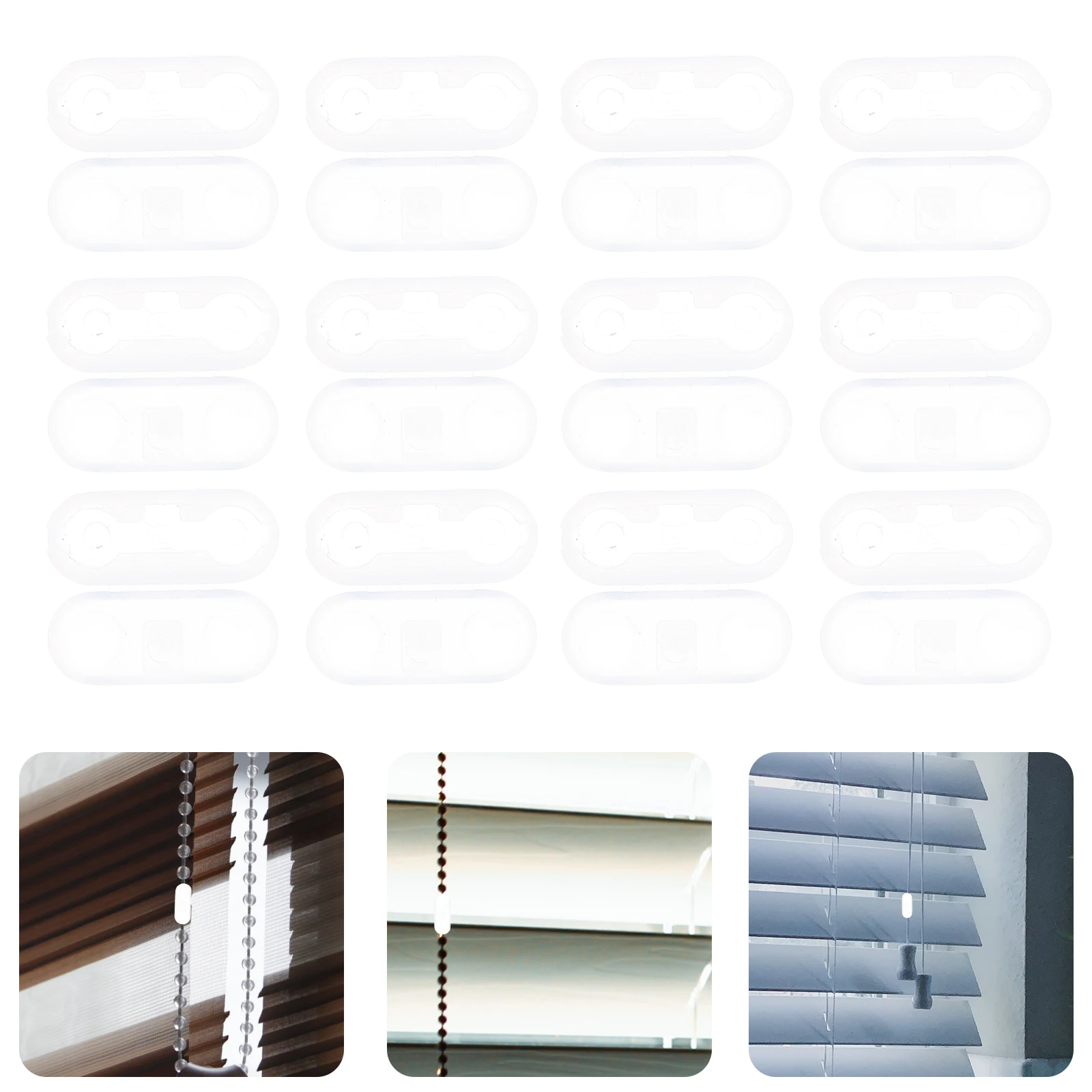 

30 pcs Transparent Bead Connector Vertical Curtain Accessories 4.5x6 POM Beads Clip for Blinds Easy Replacement Window