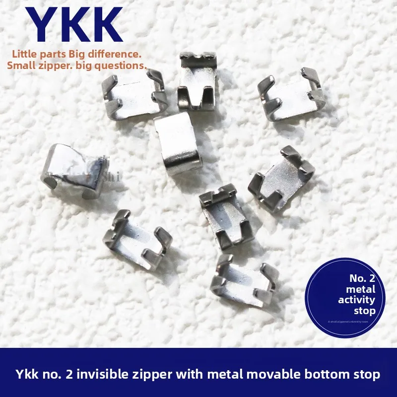 100 Pieces YKK2 Invisible Zipper Movable Lower Stop Dress Pants Throw Pillow Zipper Stop Mesh Edge Invisible Zipper Plug