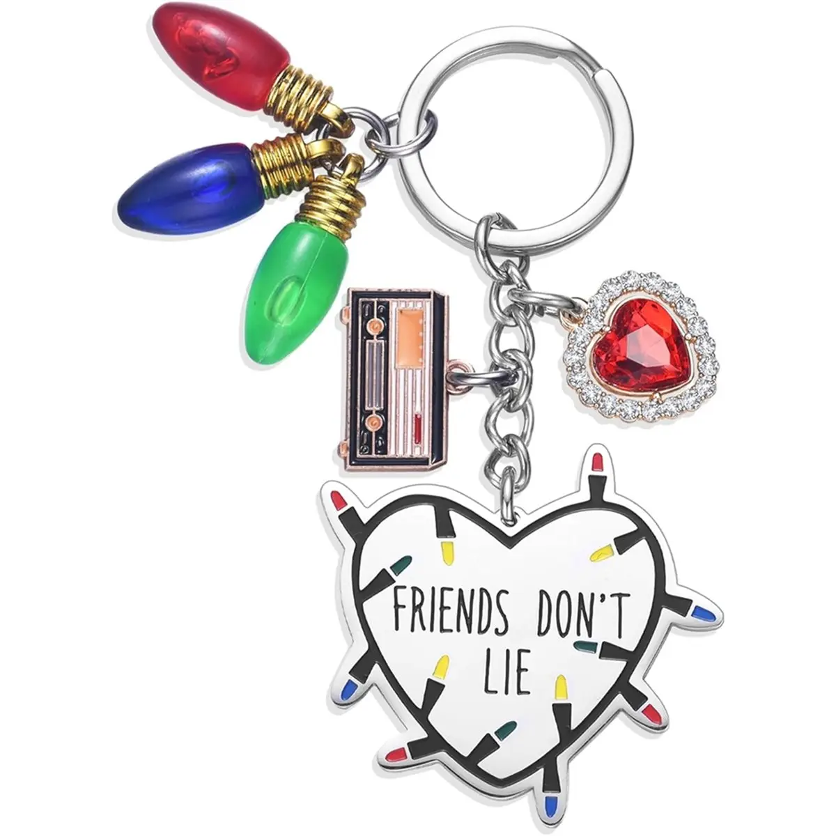 【STABLE QUALITY】1 Pc Friendship Gifts Keychain Friends Don'T Lie Merchandise New Year Collection Gift, Heart-Shaped Combination