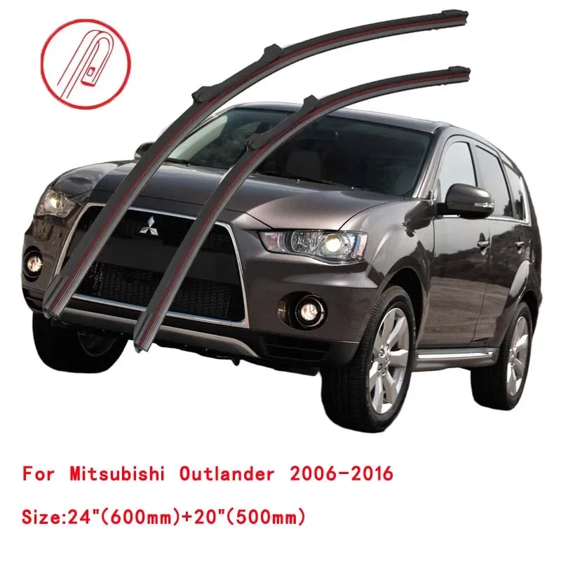 For Mitsubishi Outlander Airtrek SUV CU ZE CW ZG ZH GG GF ZJ ZK GN ZM 2001 2006 2012 2018 2020 2022 Double Rubber Wiper Blades