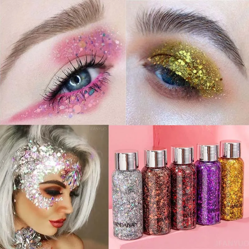 アイグリッター ボディフェイスグリッタージェルアート 防水 高光沢 グリッター 多機能メイクアップペイント 明るくする ステージメイク