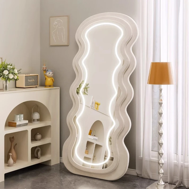LED intelligent touch screen floor mirrors full body living room furniture wave mirror modern multifunctional bodenspiegel