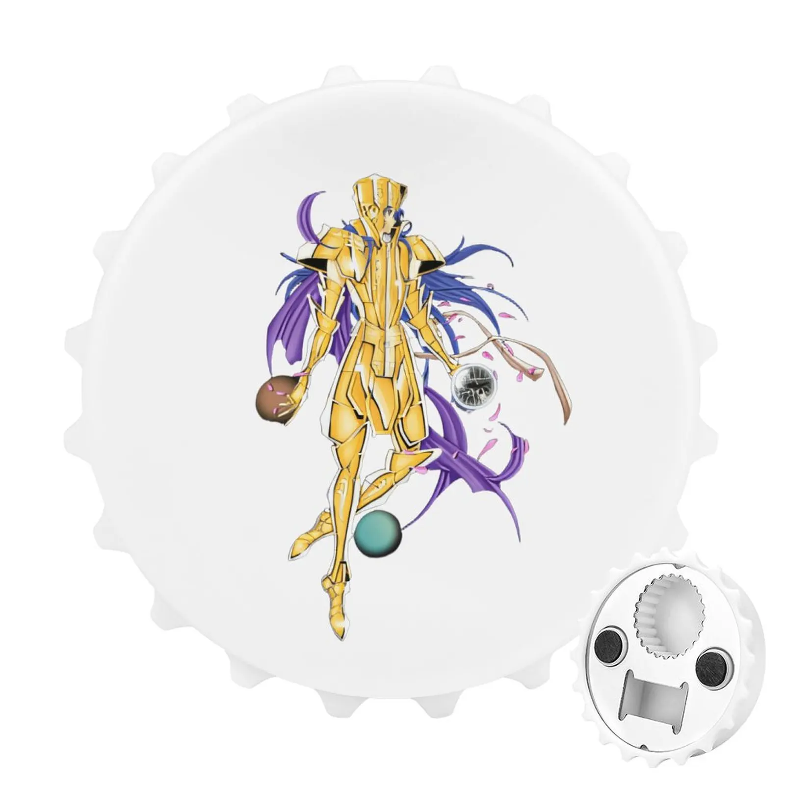 

Refrigerator Magnet Bottle Opener Magnetic Attraction Alloy Customization Saint Seiya Knights of The Zodiac Goods Gemini Saga