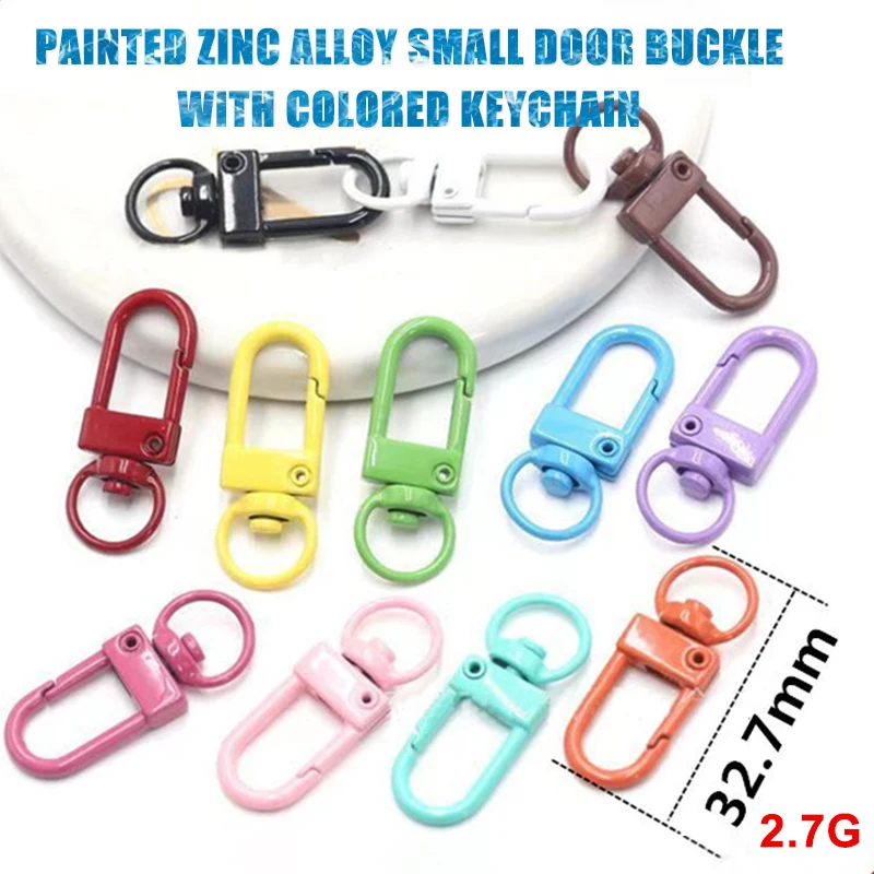 1 Piece Of Mixed Candy Color Snap Fastener Small Door Buckle Painted Zinc Alloy Buckle Rotating Fast Hanging Lobster Buckle