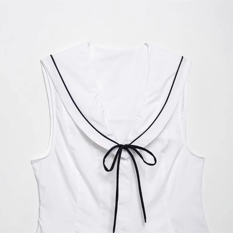 2025 Spring/Summer New European and American Style Women's Fashion Casual Versatile Bow trimmed Top