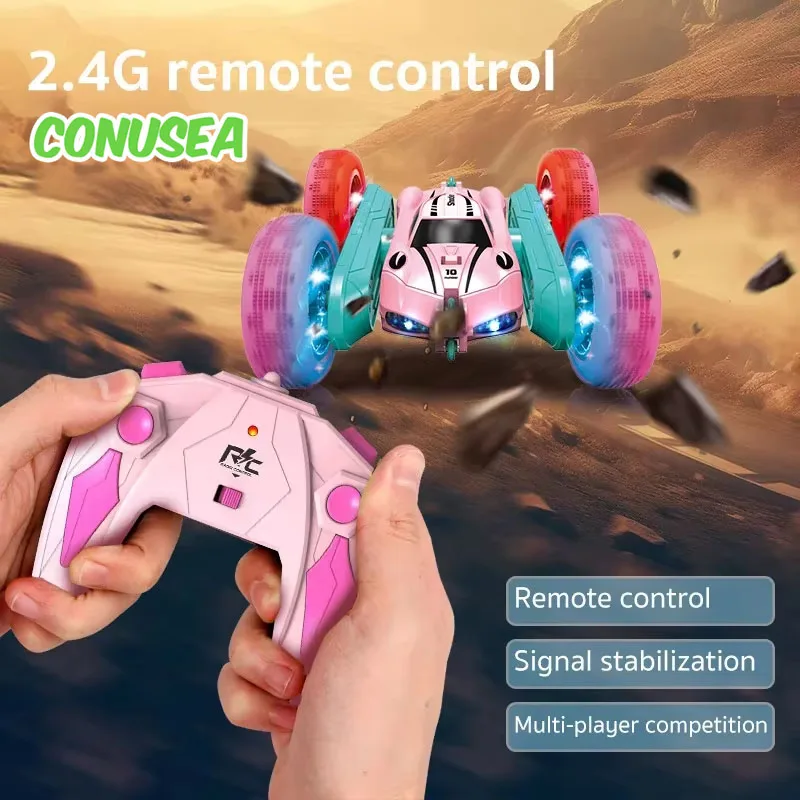 

Rc Cars 2.4G Remote Control STUNT Car Double Sided Offroad 4Wd Radio Control Vehicles Electric Race Toy for Boys Christmas Gifts