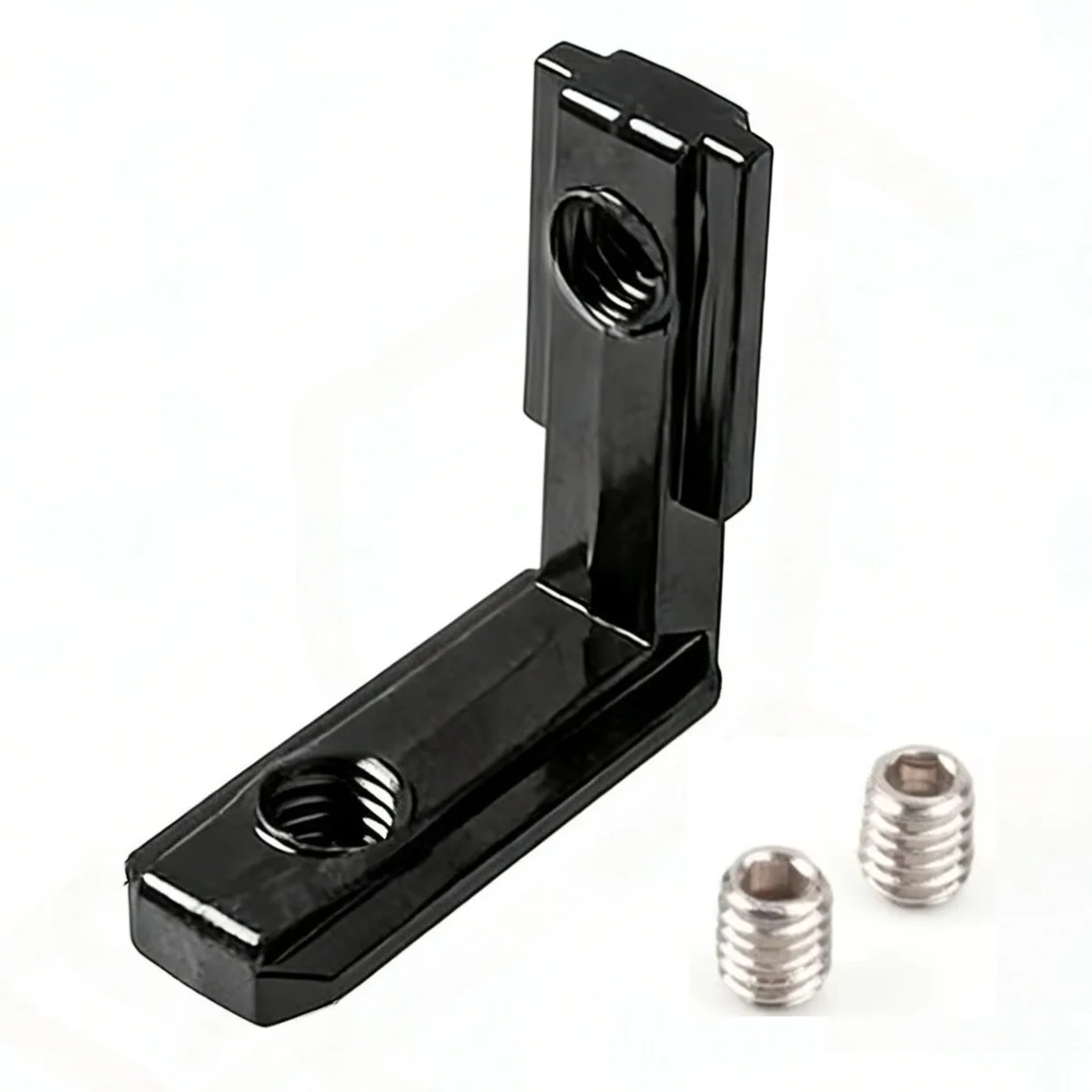 KANDE Black T-slot L type 90 Degree 2020 Aluminum Connector 1515 inside hidden bracket Fasteners Eu Standard Aluminum Profile