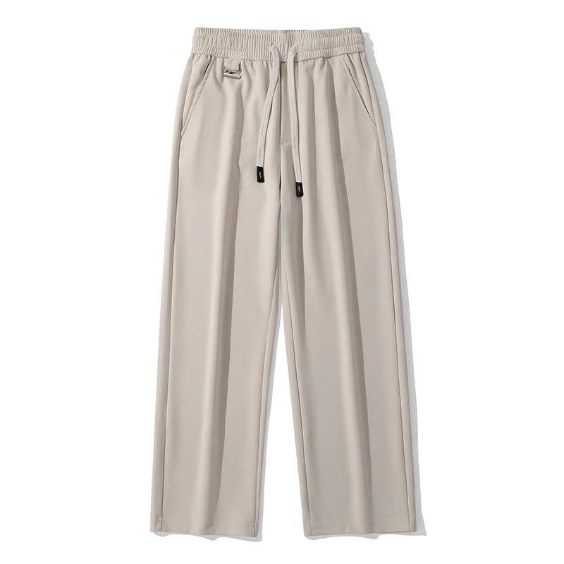 American Style Pants for Men in Spring and Autumn, New Trendy Japanese Style Straight Leg Wide Leg Mop Casual Pants