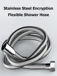 1.2M/1.5M/2M Stainless Steel Flexible Shower Hose High Pressure Extension Plumbing Pipe Encryption Tube Bathroom Accessories