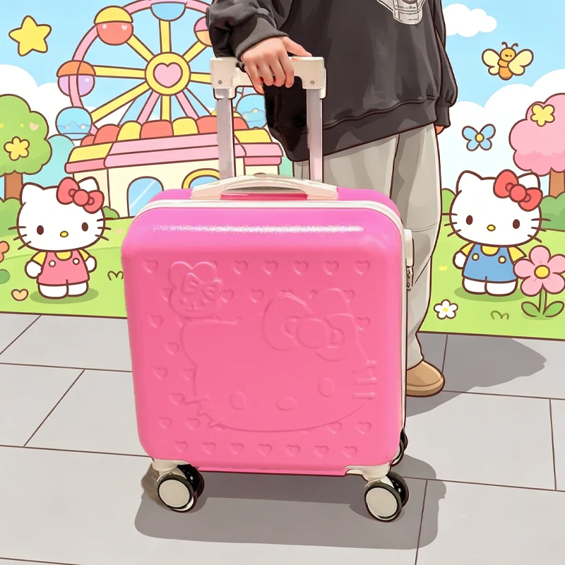 20 Inches Hello Kittys Girl's Luggage Mute Universal Wheel Travel Case Student Suitcase Cartoon Password Box Kawaii Anime
