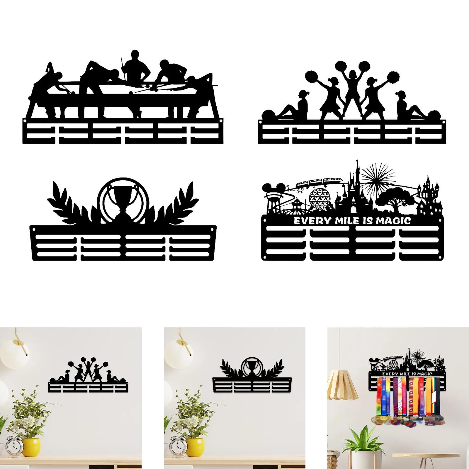 Medal Hanger Display Metal Ribbon Display Organizer for Sports Race Medal Holder for Hanging Gymnastics Living Room Race Home