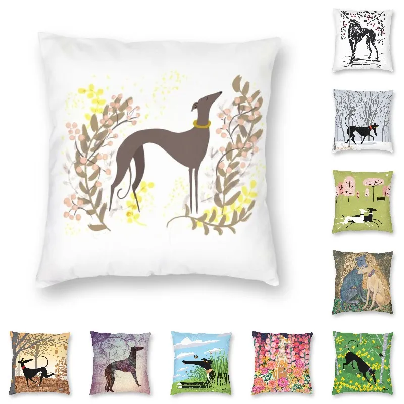 Greyhound Bedroom Sofa Cushion Cover Home Decor Pet Dog Living Room Lovers Pillowcase