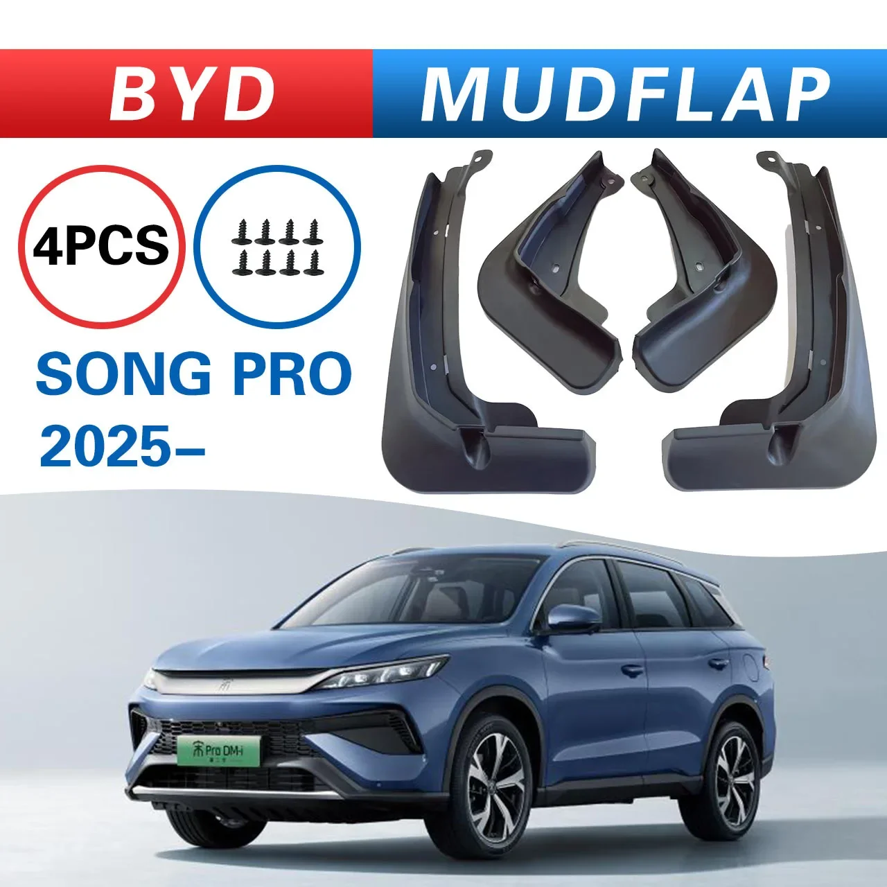 For BYD Song Pro 2025 mudguard car accessories modification parts,Splash proof mudguard, front and rear wheel fender