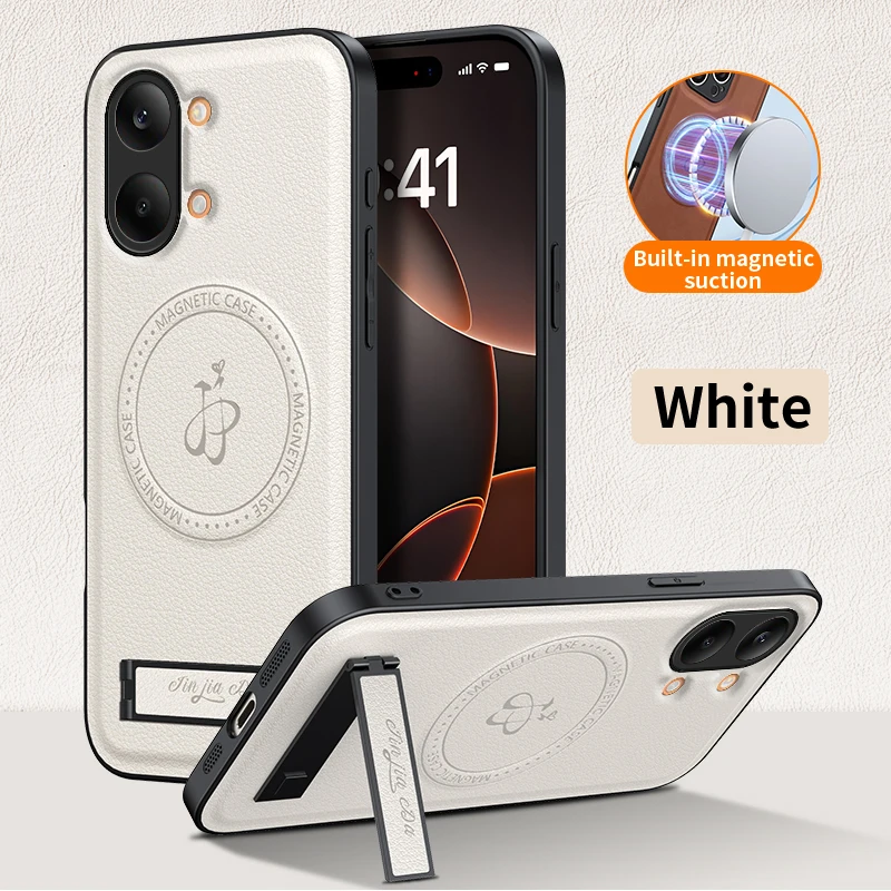 Luxury Leather Stand Phone Case For Xiaomi POCO X8 Pro Max X8 Pro Magnetic Cover For Magsafe Shockproof Full Camera Shell