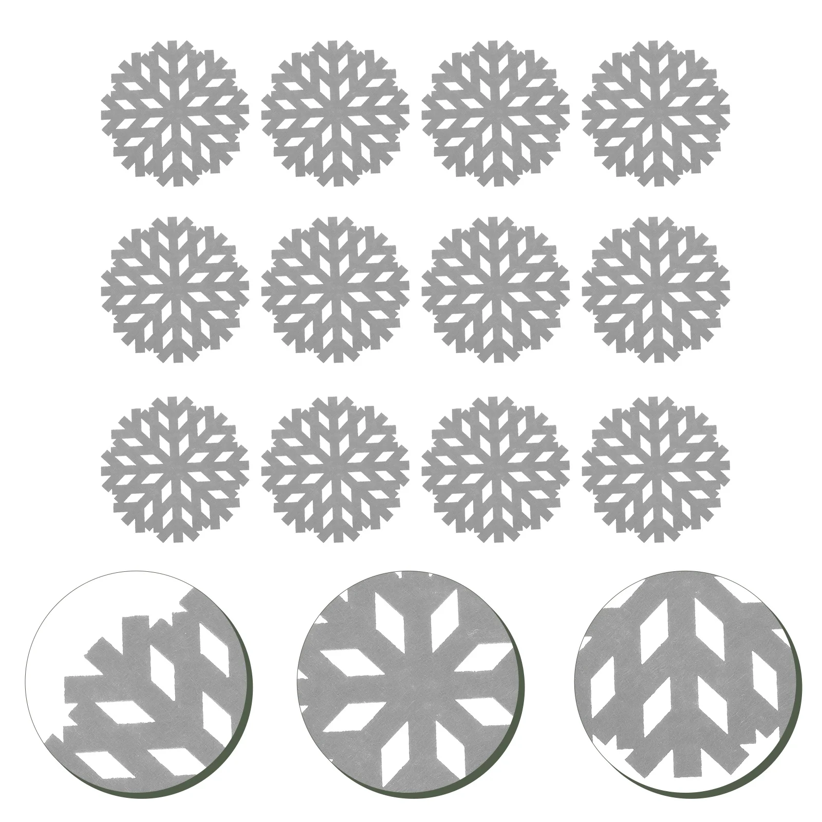 

12Pcs Christmas Snowflake Cup Coasters Home Placemat Heat Resistant Cup Pads Non-Slip Mug Mat Decorative Party Table Use