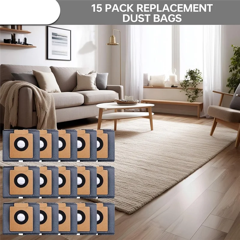 

A55X-15 упаковок мешков для пылесосов Eufy X10 Pro Omni и моделей X8 Pro, сменный мешок для пылесоса